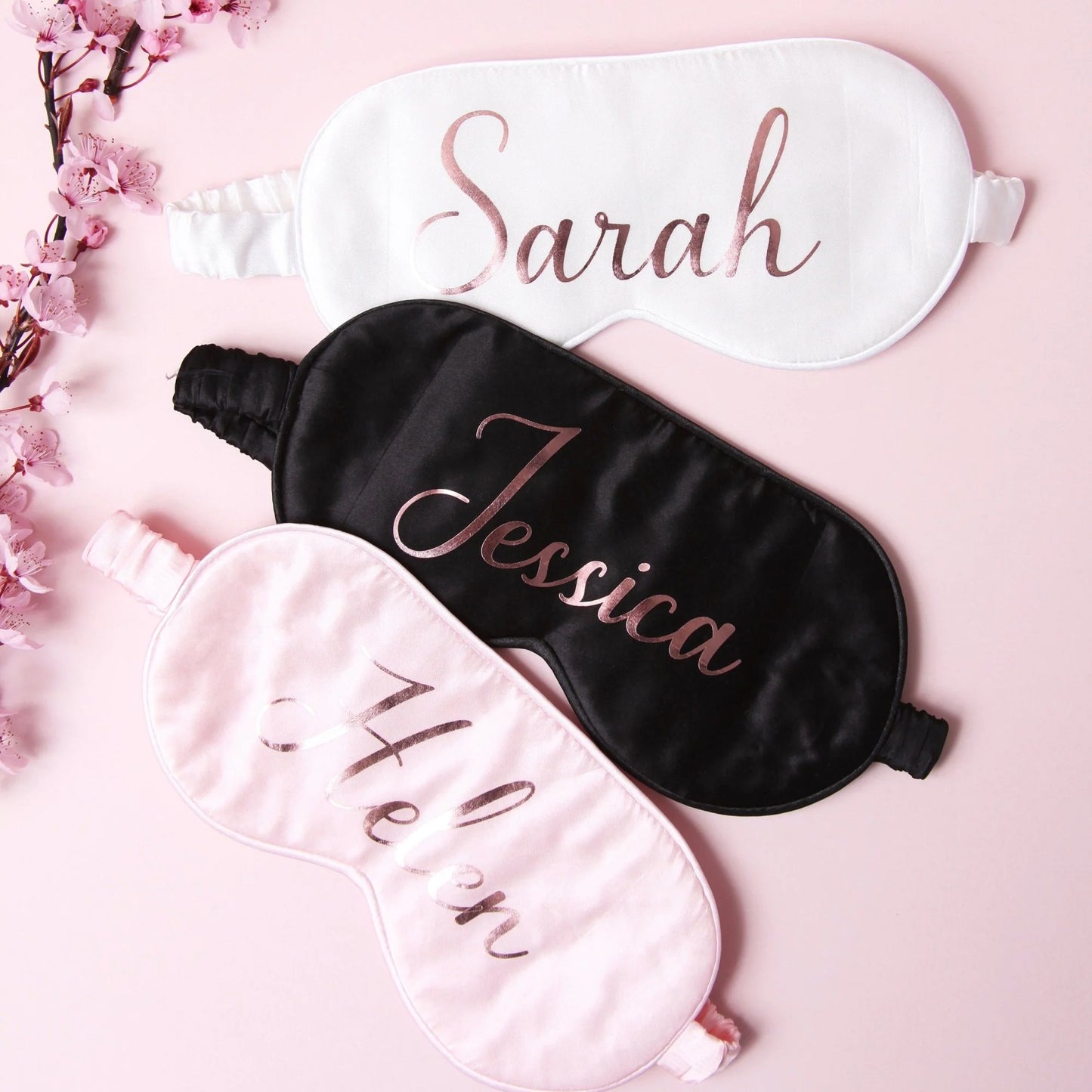 Personalized 100% Satin Eye Masks – Elegant Bridesmaid Sleep Gifts