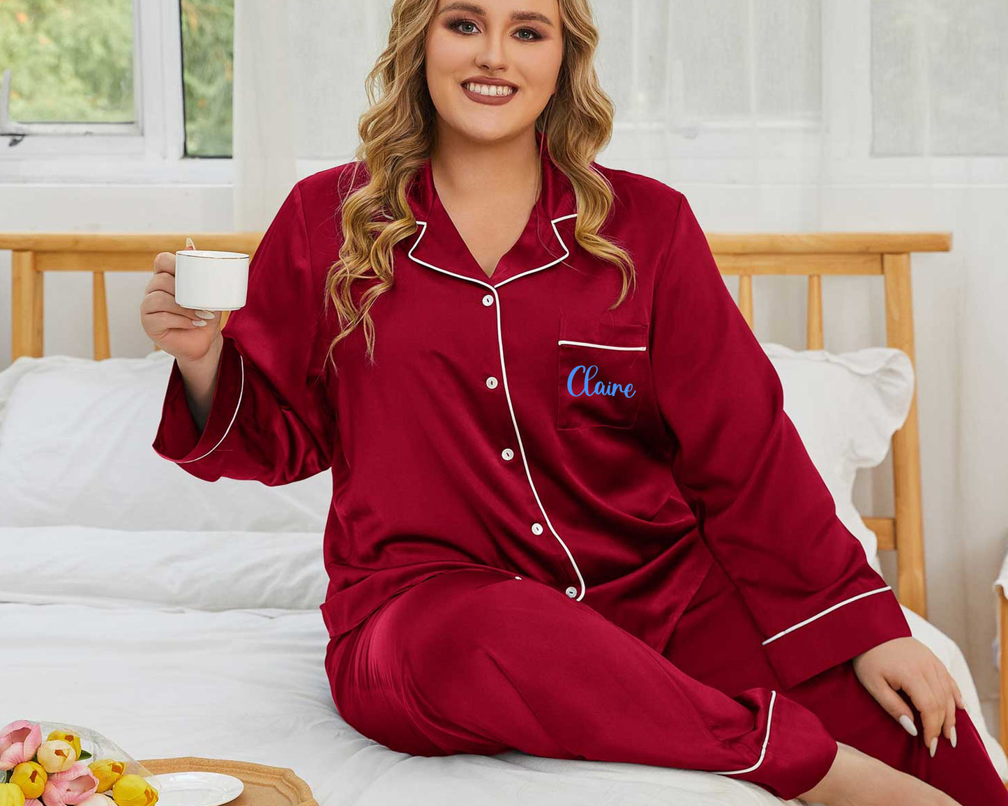 Customized Plus Size Bridal Pajama set