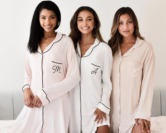 Sleep Shirts for Bridesmaids Getting Ready Outfits Bridesmaid Shirts Button Down Shirts