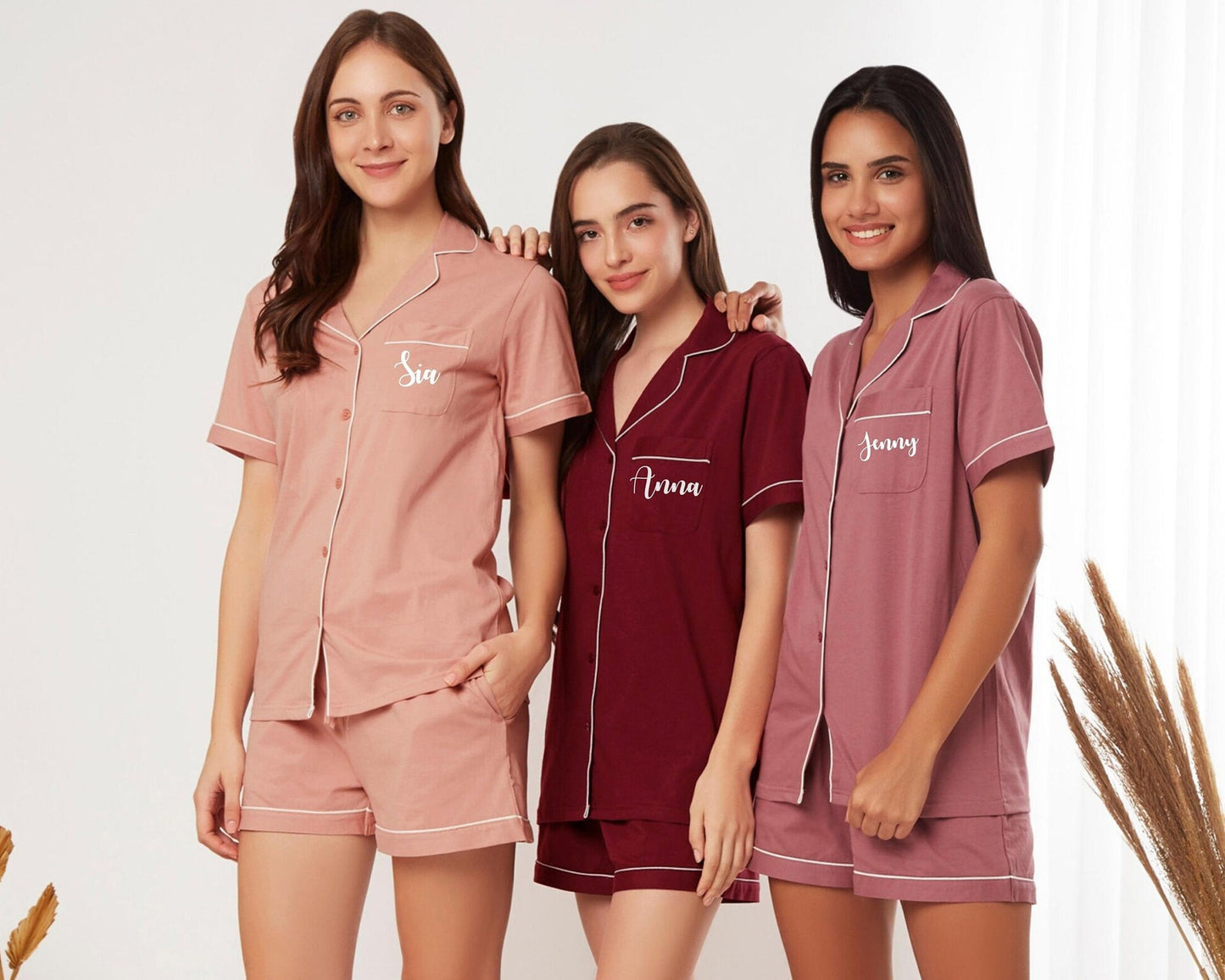 Cotton Pajama Set Bridesmaid pajama set Bridesmaid Proposal Bridal Party Pajamas