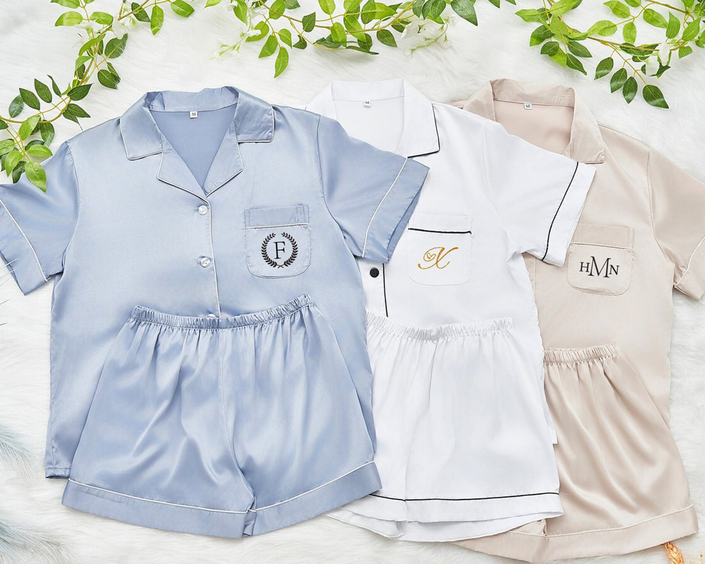 Collection Of Satin Pjs Variety Of Colors available.