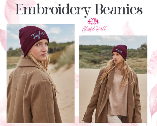 Personalized Embroidered Beanie Winter Hat Classic Beanies Winter Beanies