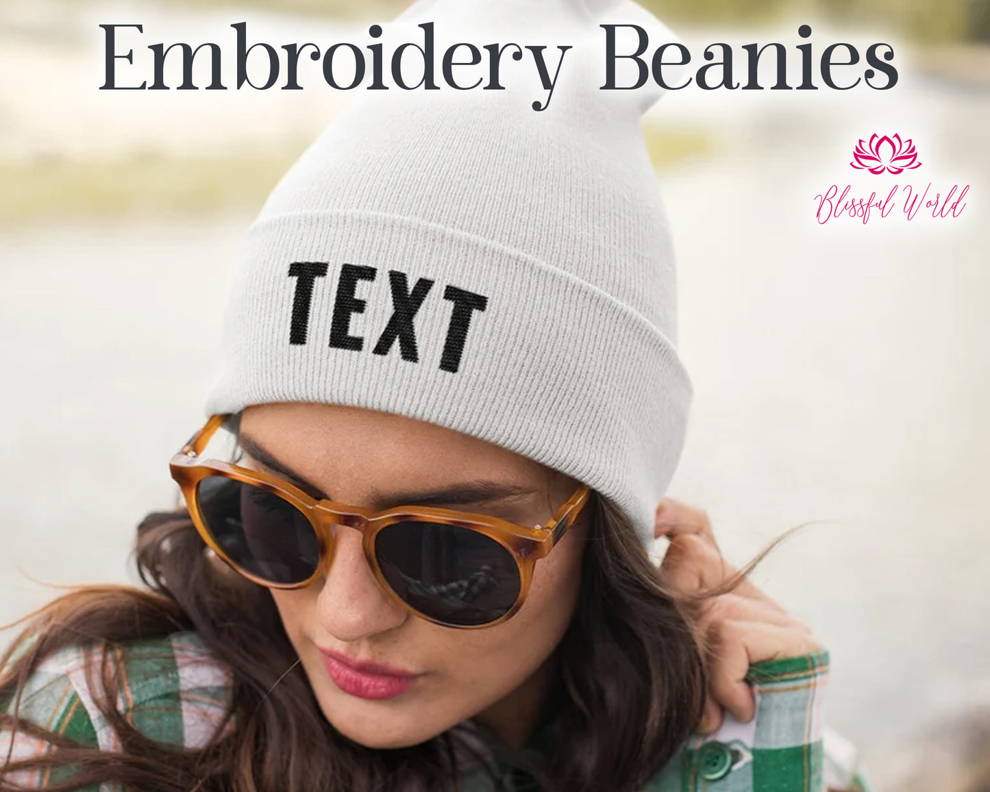 Personalized Baby Beanie Newborn Baby Beanie Hat Custom Text Unisex Embroidered Cuffed Beanie