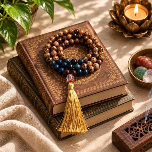 Natural Sunstone Japa Mala for Meditation & Positive Energy