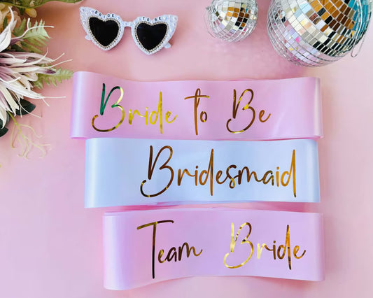 Team Bride Sash Bridal Gift Custom Sash Usa