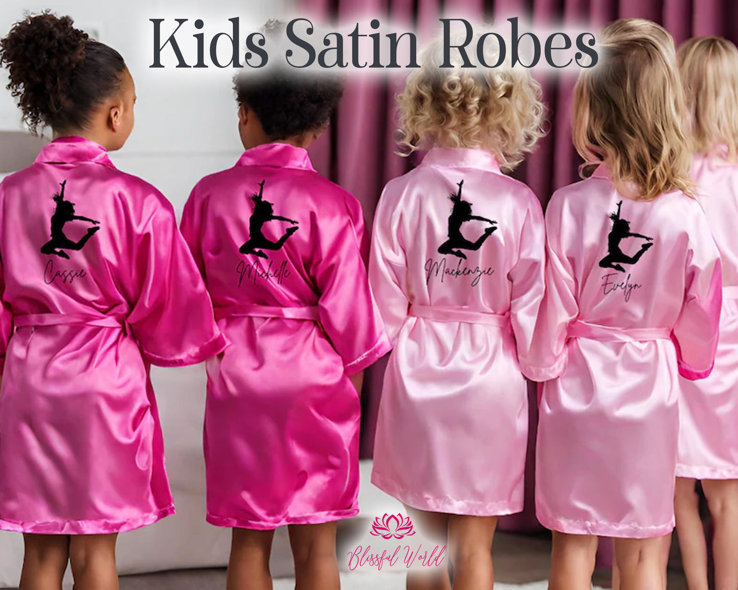 Party Robes Kids Robe Birthday Party Robes Robes Set Gift Set Satin Robe