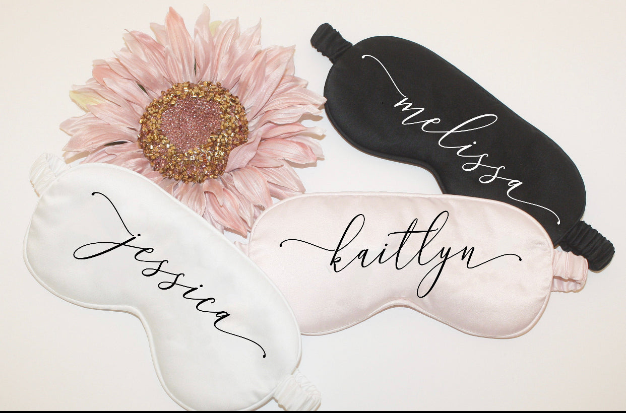 Personalized Satin Sleep Masks – Name Eye Mask for Bridesmaids & Gifts