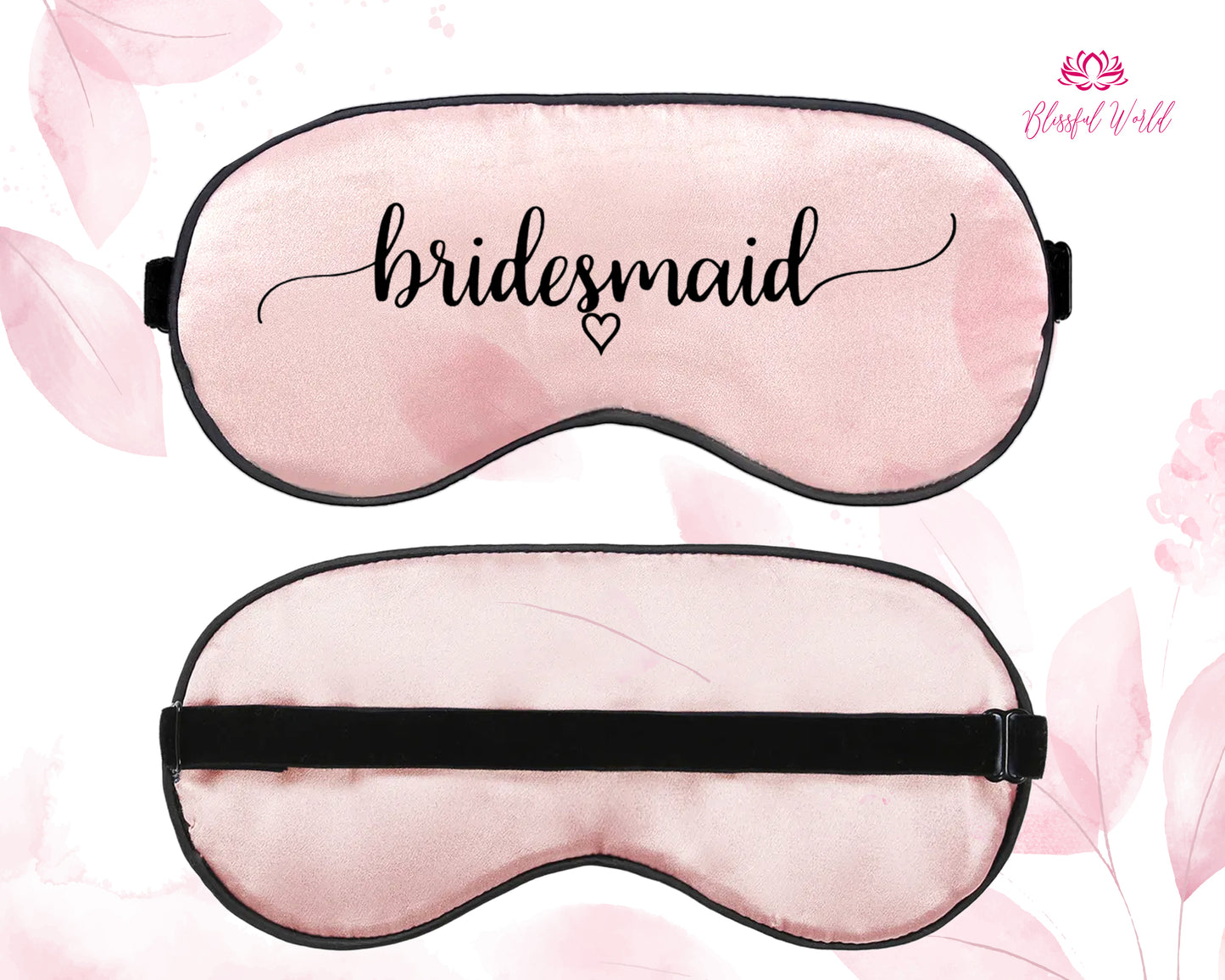 Satin Sleep Mask, Adjustable Eye Mask for Sleeping, Satin Blindfold Personalized Sleep Eye Mask Customize Satin Eye Mask Custom Bridal Eye Mask Bridesmaid Mask Gift For Her Wedding Gift