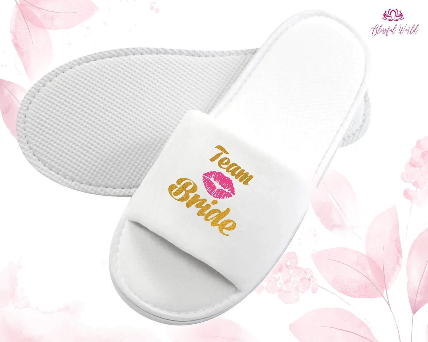 Personalised wedding slippers for bridesmaids
