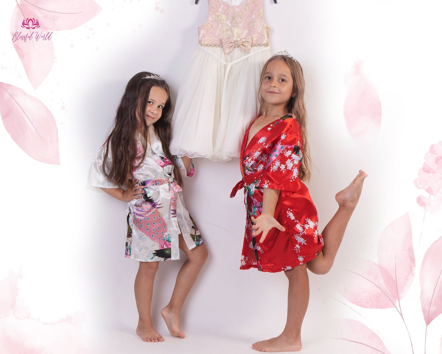 Floral Girls Robes - Flower Girl Robes - Monogram Robes for Girls Child Size Floral Robe - Flower Girl Gift Ideas