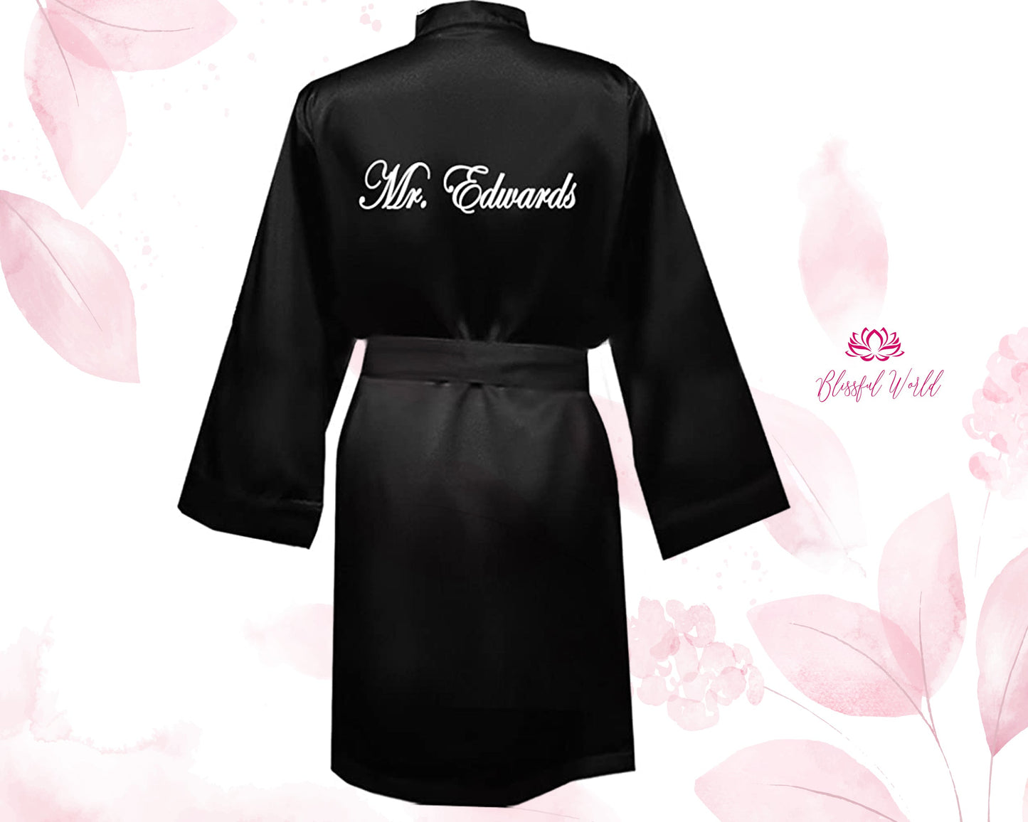 Personalized Men's Satin Robe, Groomsmen's Robe, Groomsmen’s Gifts, Wedding Gifts, Couple’s Gifts, Birthday Present, Bachelor's Party