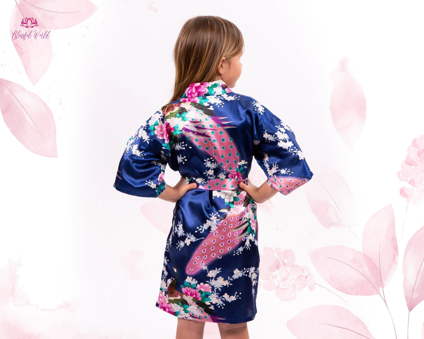Flower Girl robes, Kids Floral Satin robes, Bridesmaid robes, Custom robe, Floral Kimono robes, Birthday party robes, Spa party robe, Gift for her, Party Robes, Wedding Robes, Robe