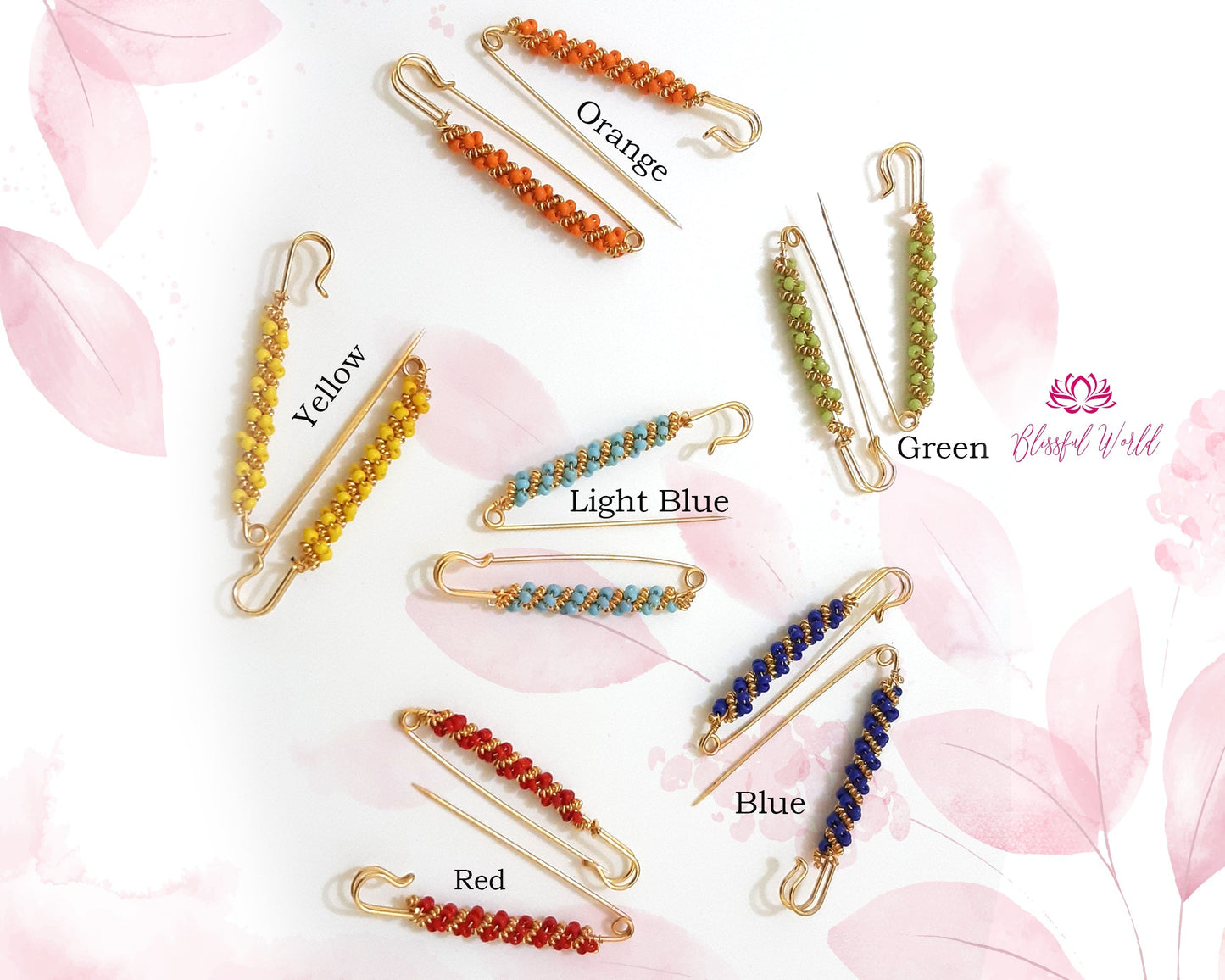 Safety Pins For Brides Wedding Bouquet Memorial Photo Attachment Sash Pins Brooch Pins Safety Pins Color Full Pins