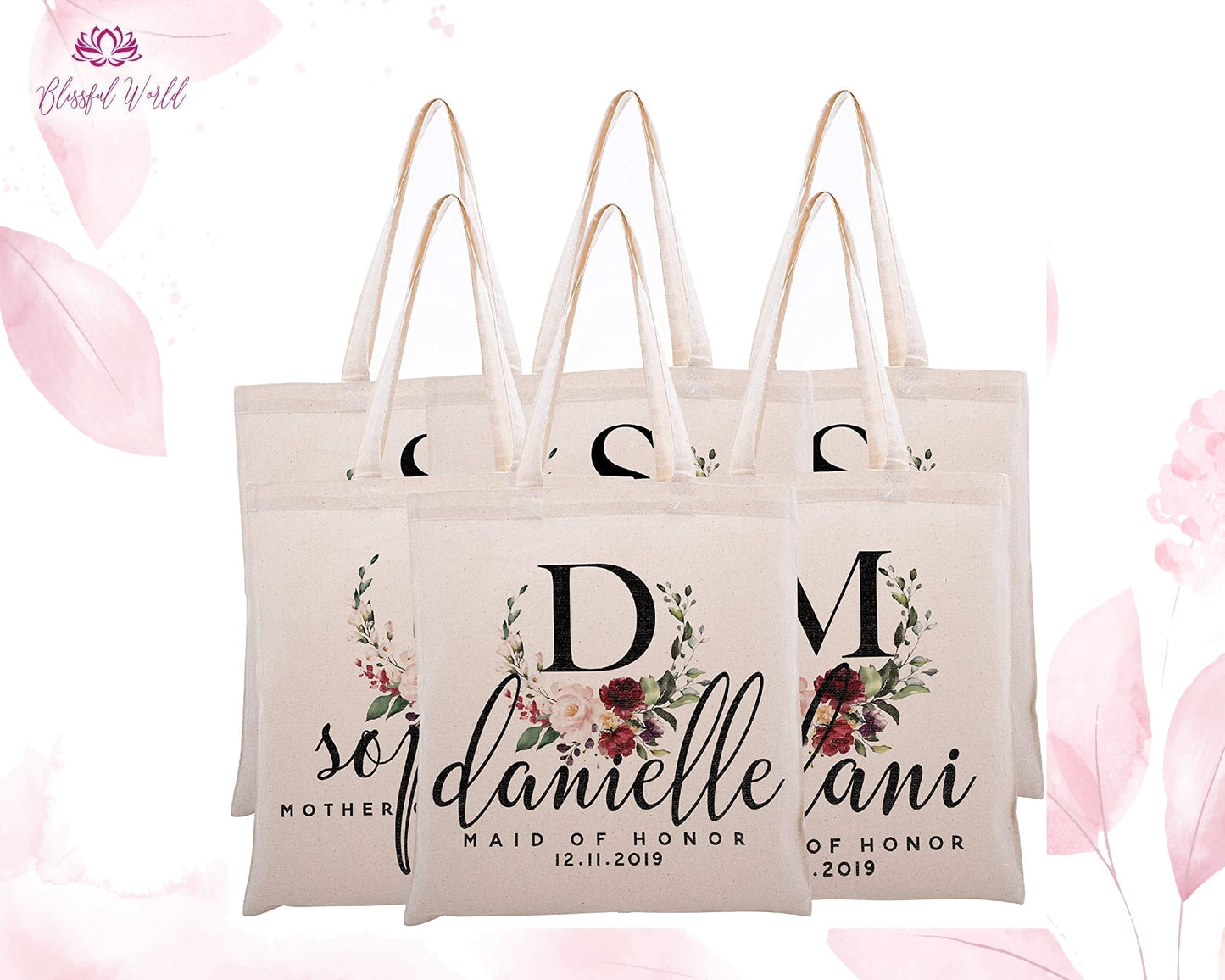 Personalised Tote Bag (Choice of Colours), birthday gift, Shopping bag, wedding tote bag, hen tote bag, party bag