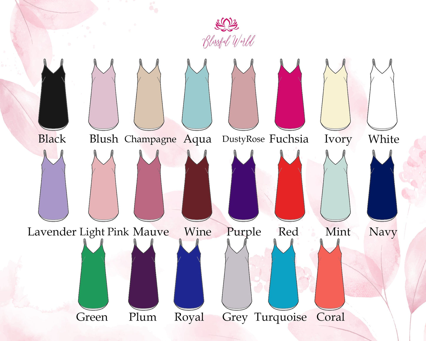 Colors of Nightwear Sleepwear colors