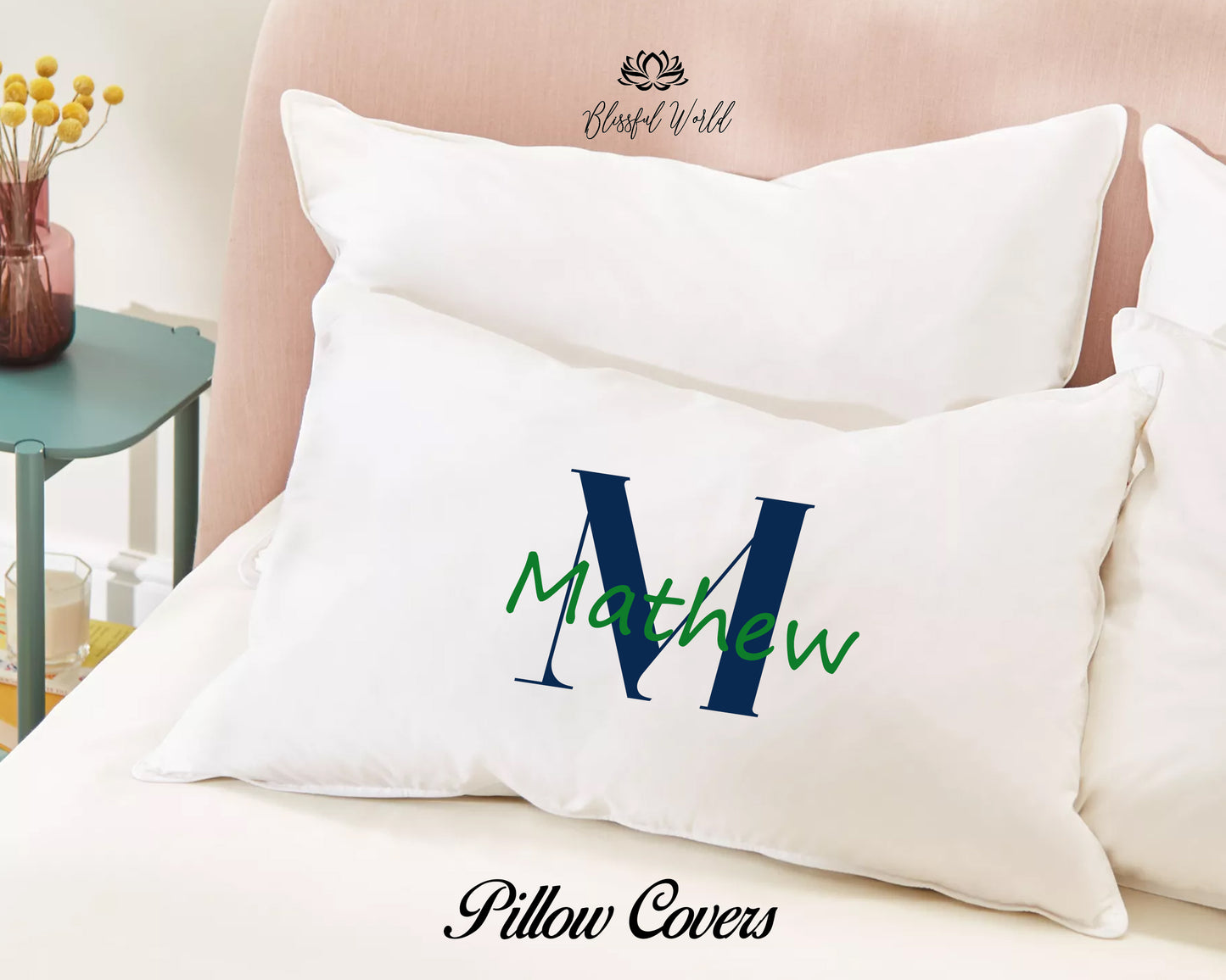 Custom Pillow Cover with Zipper, Personalized Pillow Case with Text, Photo or Logo,