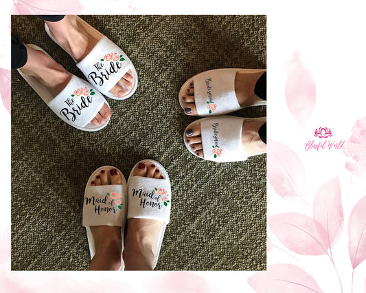 Custom Spa Slippers – Hotel Hammam Airbnb Wedding Gift Personalized Guest Slippers Disposable & Reusable Options