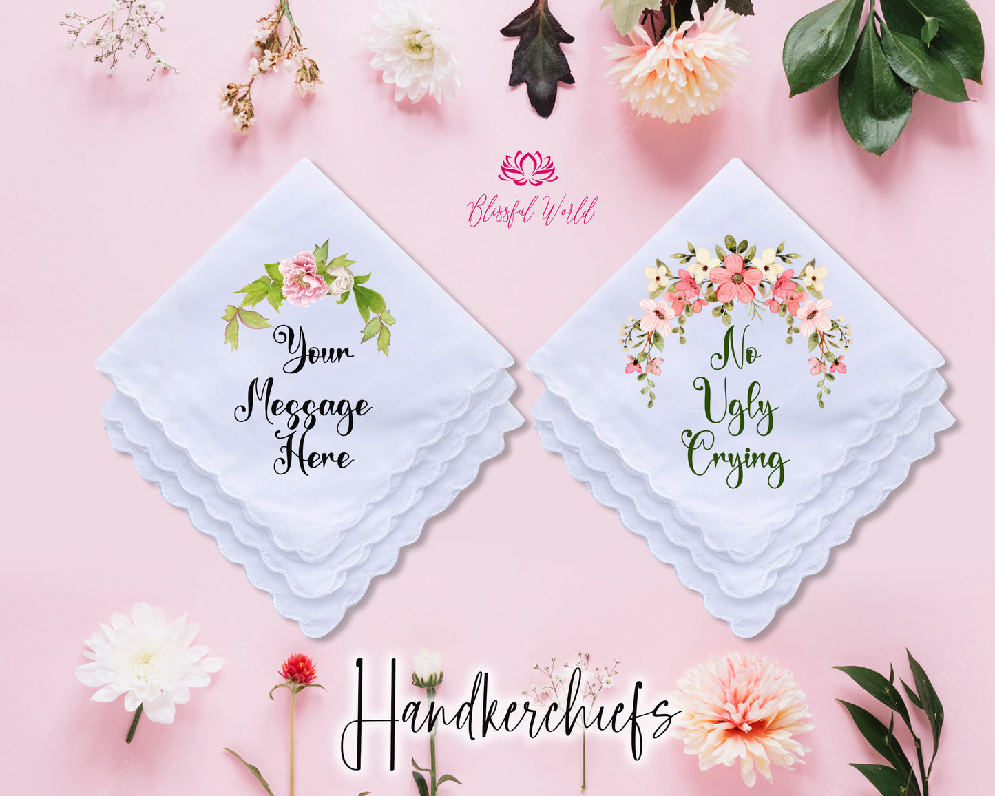 Wedding Handkerchief Custom Embroidered Handkerchief Personalized embroidered Handkerchief Wedding Gift Custom Women Floral Handkerchief