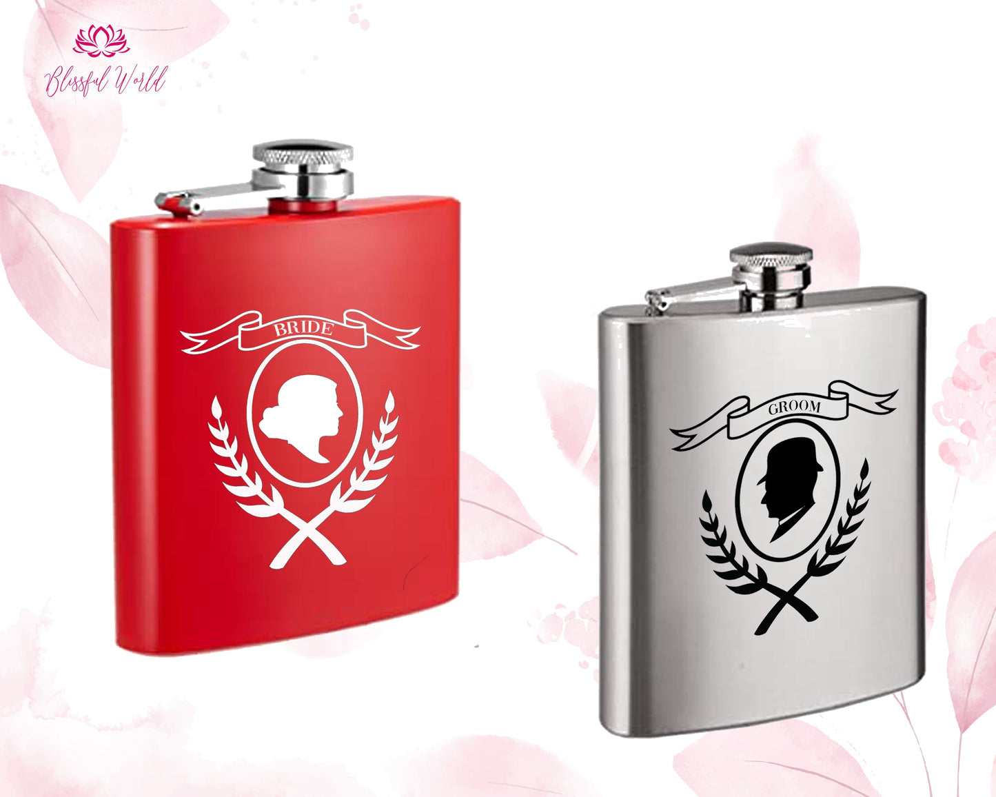 Personalized Monogram Flask Gift Set Custom Engraved Flask Gift Set Gift for Him - Gift for Dad Valentine's Day Gift for Men
