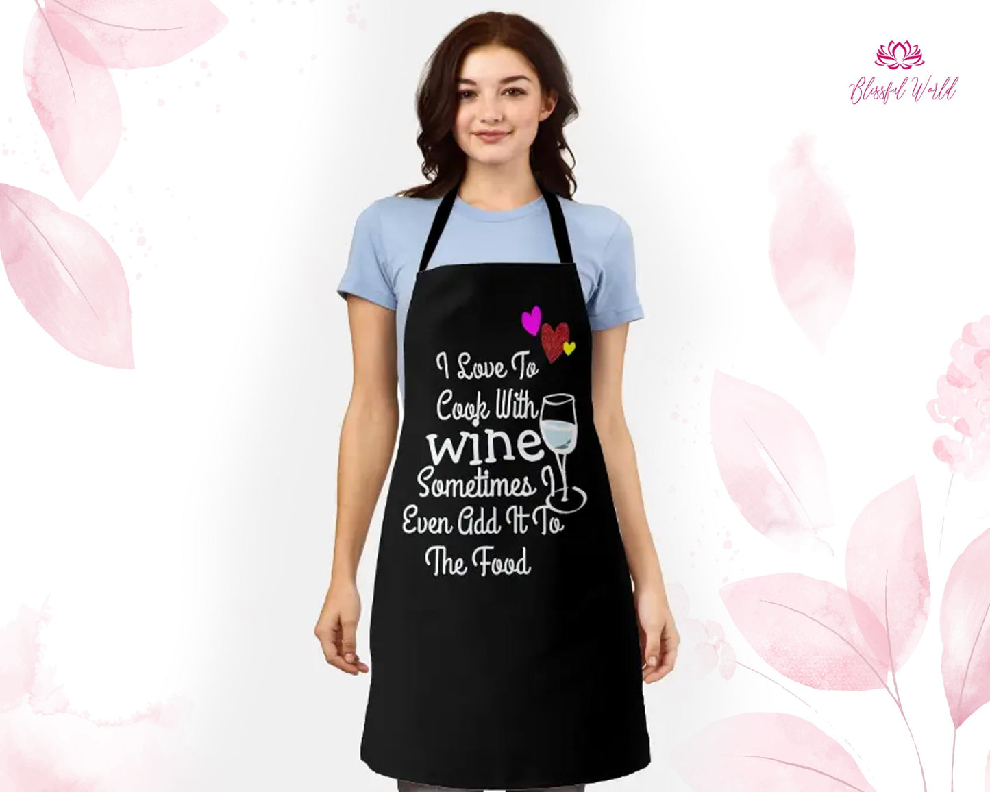 Personalized Logo Apron With Pockets, Custom Text Logo Apron, Custom Print Apron, Custom Kitchen Apron, Apron Gift For Women and Men