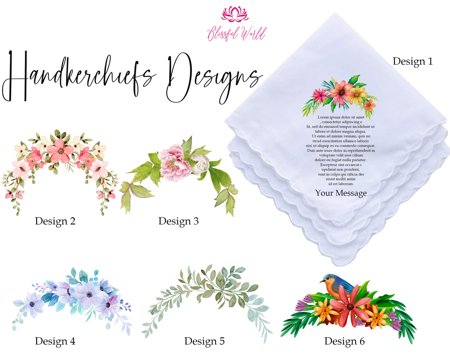 Multiple Floral design for hanky