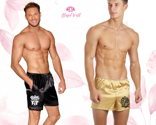 Custom Men's Satin Boxer Personalized Satin Boxer Shorts Customized Boxer Pajamas Boxer Sleep Bottoms Men Satin Boxer Gift for Men's