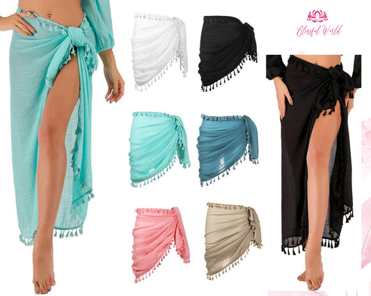 Women Pareos Polka Dot Print Swimwear Sarongs, Cover-Ups