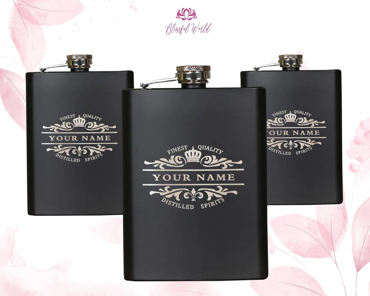 Personalized Leather Flask Gift Set for Men Custom Engraved Wood Box Set for Groomsmen Gift for Bride
