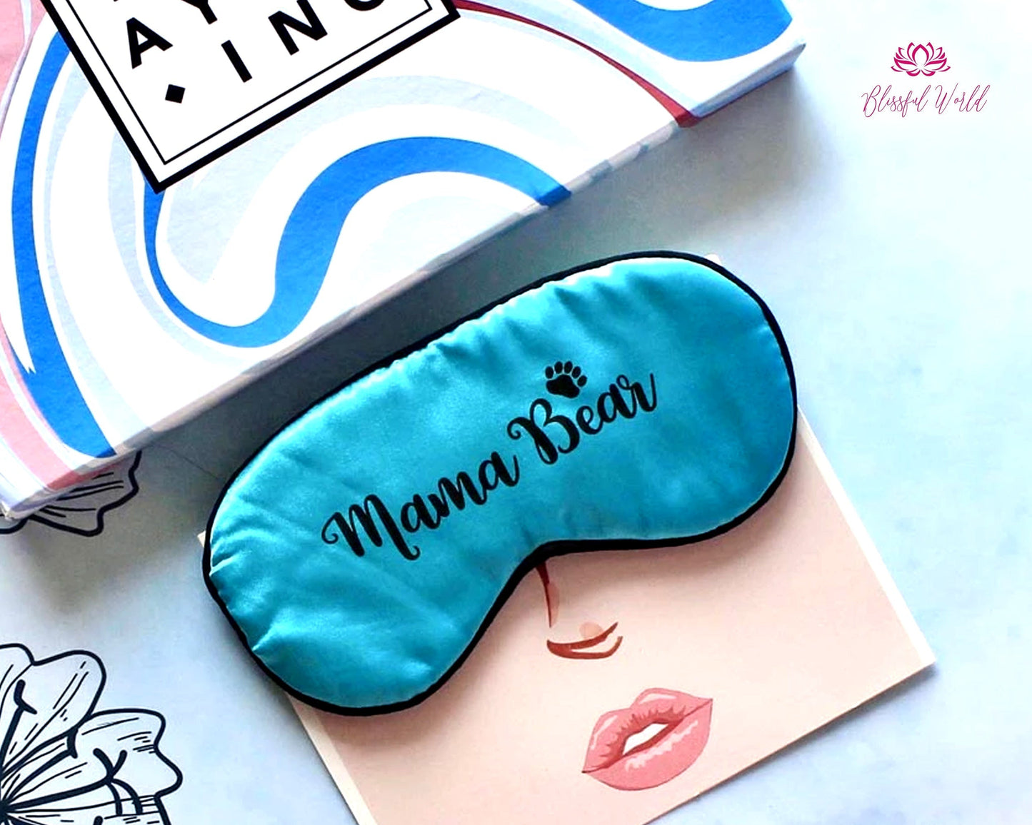 Custom Bridesmaid Sleep Mask Dual-Side Satin Silk Eye Mask Bridal Party Gift Personalized Name & Design