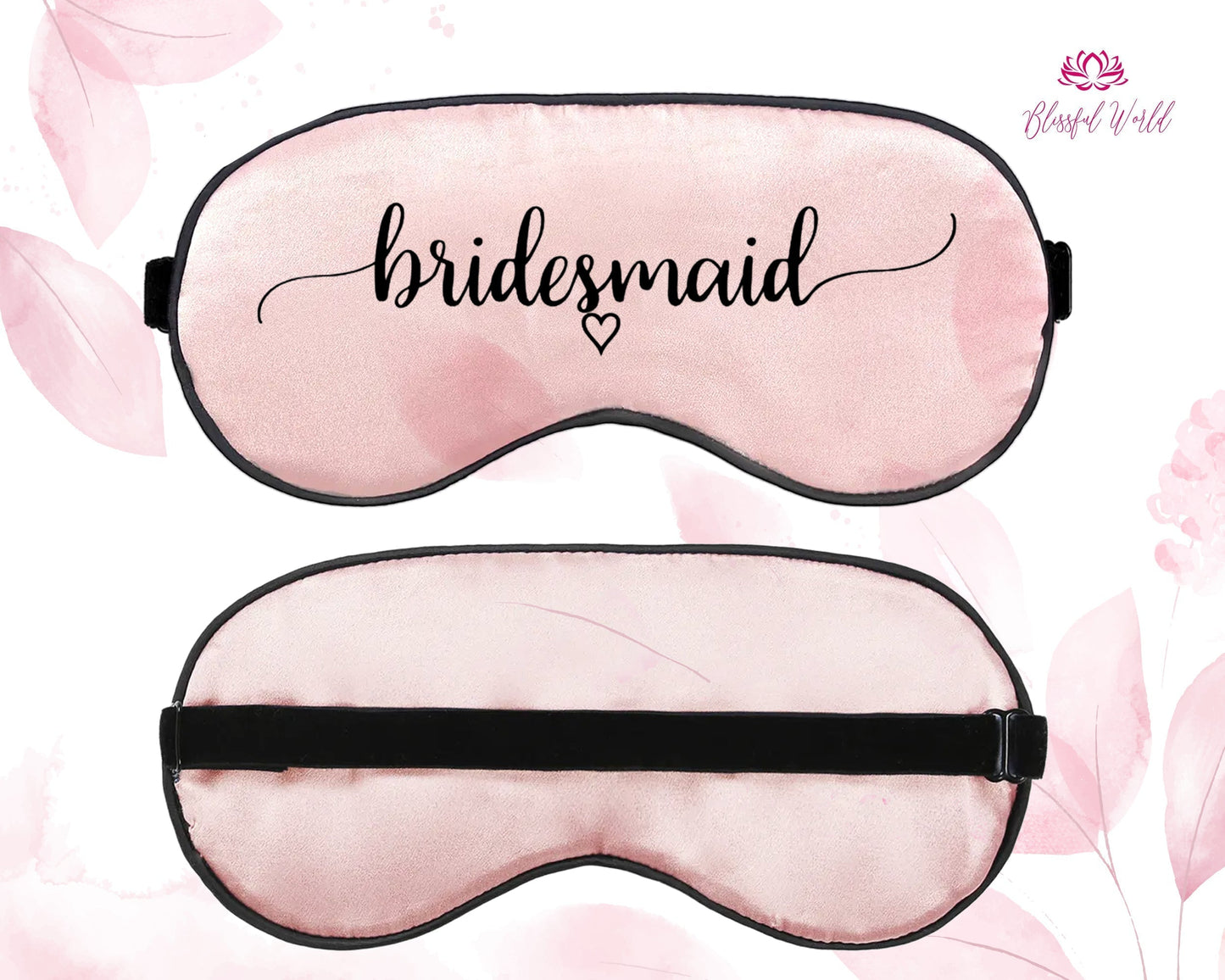 Personalized Sleep Mask for Bridesmaids, Wedding Thank You Gift, Silky Satin Eye Cover, Bachelorette Party Favor, Bride Squad Gift