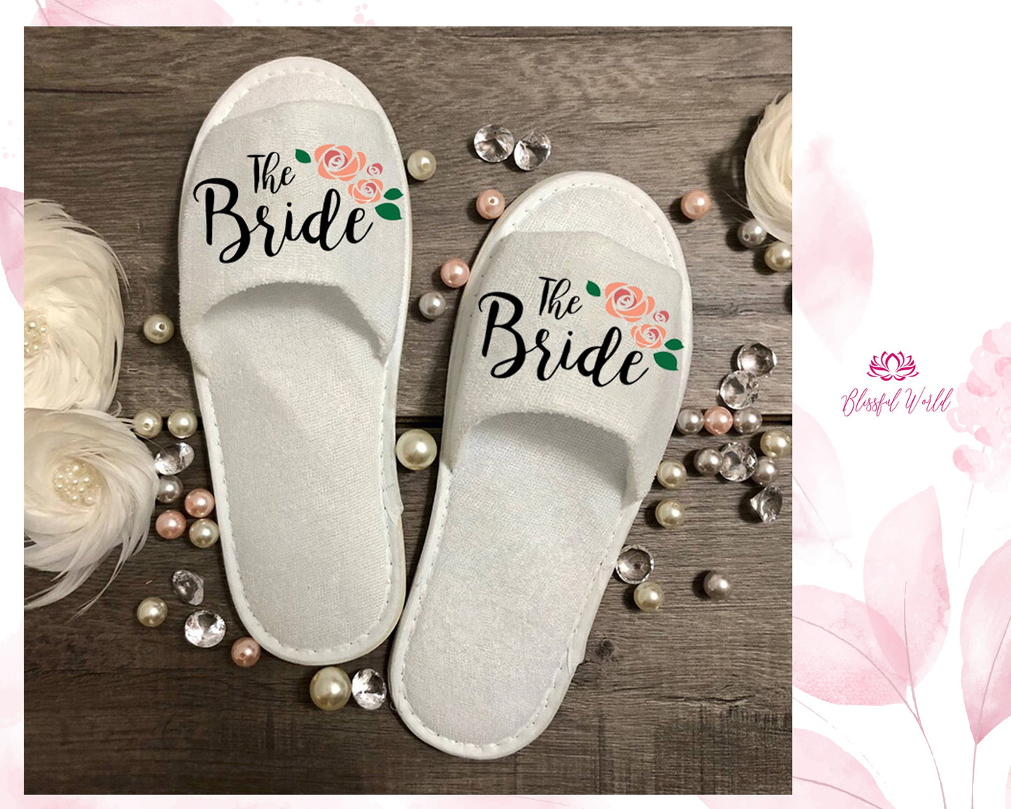 Personalized Bridesmaids Bride Fluffy Slippers Bridesmaids Proposal Custom Future Mrs. Slippers Wedding Slippers Matron of Honor Slippers