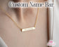 Custom Name Engraved Flat Bar Necklace – Personalized Jewelry Gift for Him/Her