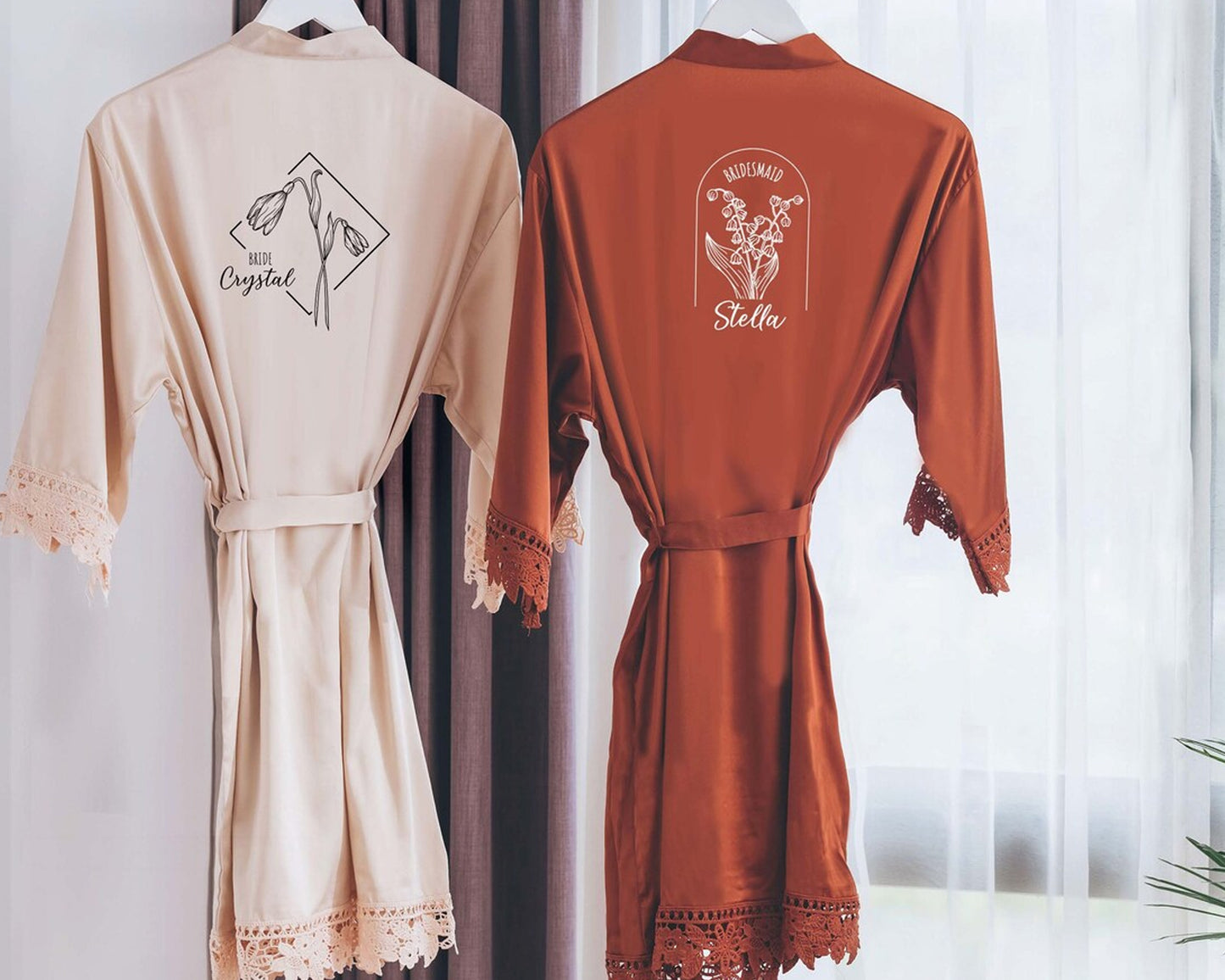 Customized Satin Lace Robe: Elegance Meets Personalization