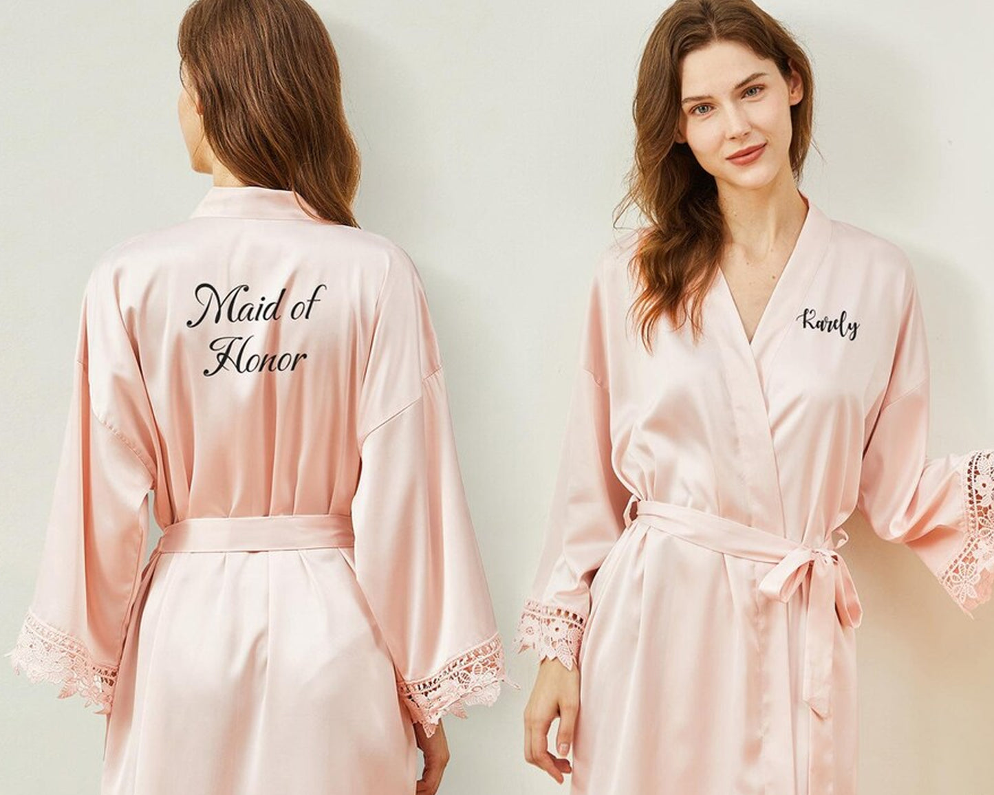 Customized Satin Lace Robe: Elegance Meets Personalization