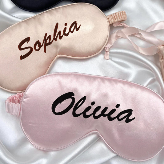 Personalized Satin Sleep Masks – Name Eye Mask for Bridesmaids & Gifts