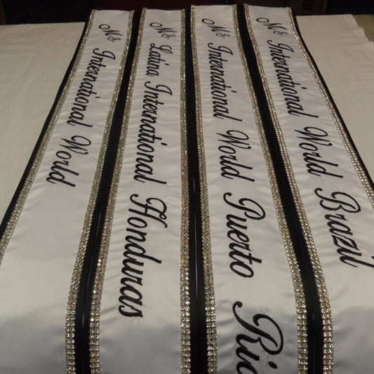 Embroidery Sash Pageant Sash Event Sash