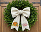 Autumn Pumpkin Cotton Wreath Sash – Personalized Thanksgiving Décor