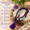 Amethyst Chakra Mala Bead Necklace with Healing Crystals and Tassel