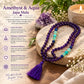 Amethyst Chakra Mala Bead Necklace with Healing Crystals and Tassel
