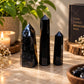 Black Obsidian Crystal Tower Point for Meditation Energy and Home Decor