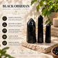 Black Obsidian Crystal Tower Point for Meditation Energy and Home Decor