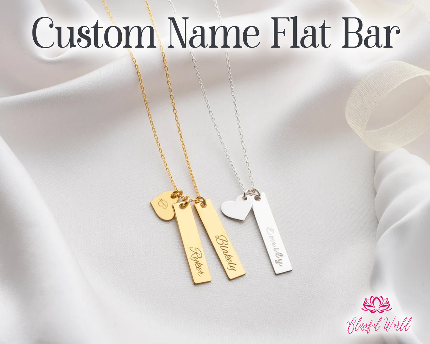 Personalized Custom Name Engraved Flat Bar – Custom Jewelry Gift for Men & Women