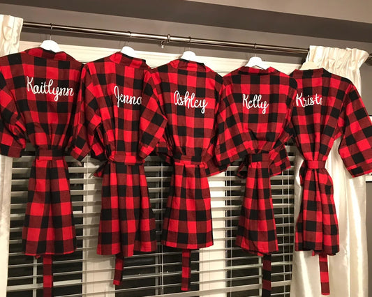 Flannel Robes | Custom Embroidered Flannel Robes | Custom Robe