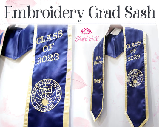 Embroidery Grad Stole | Graduation Sash | Custom Sash | Personalized Stole