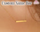 Custom Name Engraved Flat Bar Necklace – Personalized Jewelry Gift for Him/Her