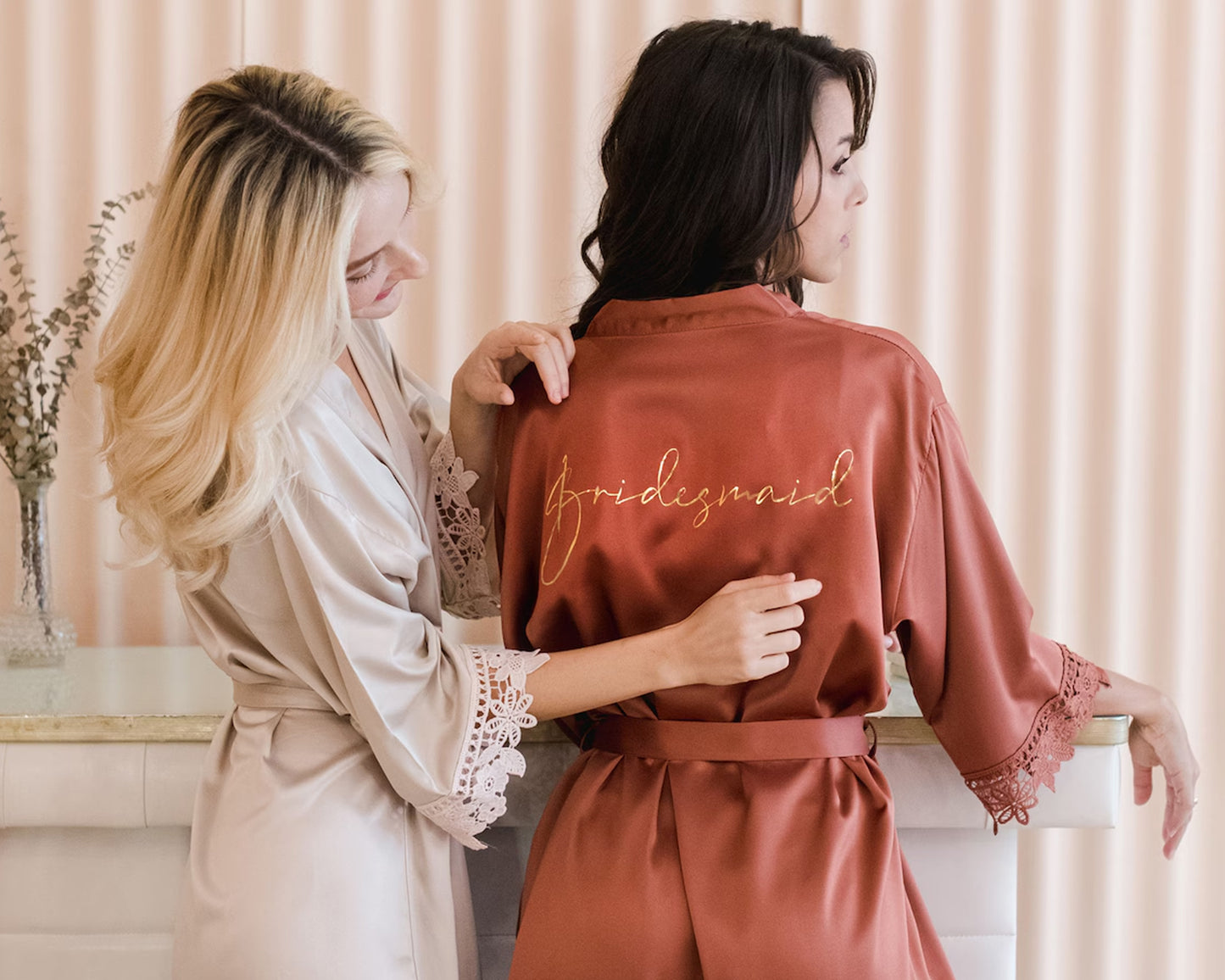 Customized Satin Lace Robe: Elegance Meets Personalization