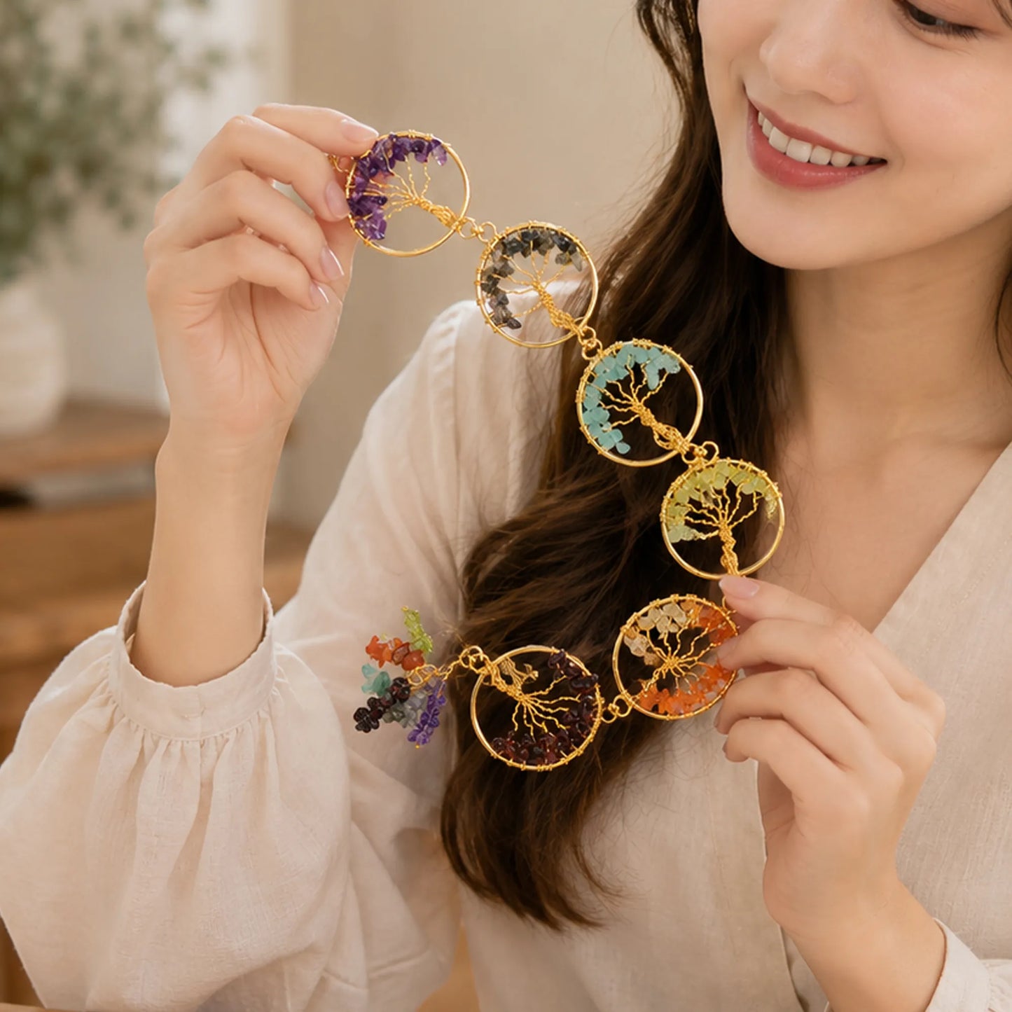 7 Chakra Tree of Life Hanging Ornament 1