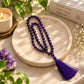Amethyst Crystal Mala Beads with Tassel for Meditation and Yoga