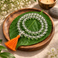 Clear Crystal Prayer Beads with Orange Tassel for Meditation