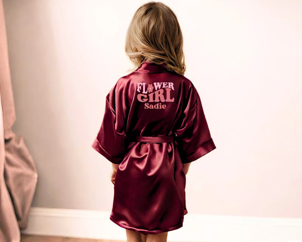 Satin flower girl robe Junior Bridesmaid Usa